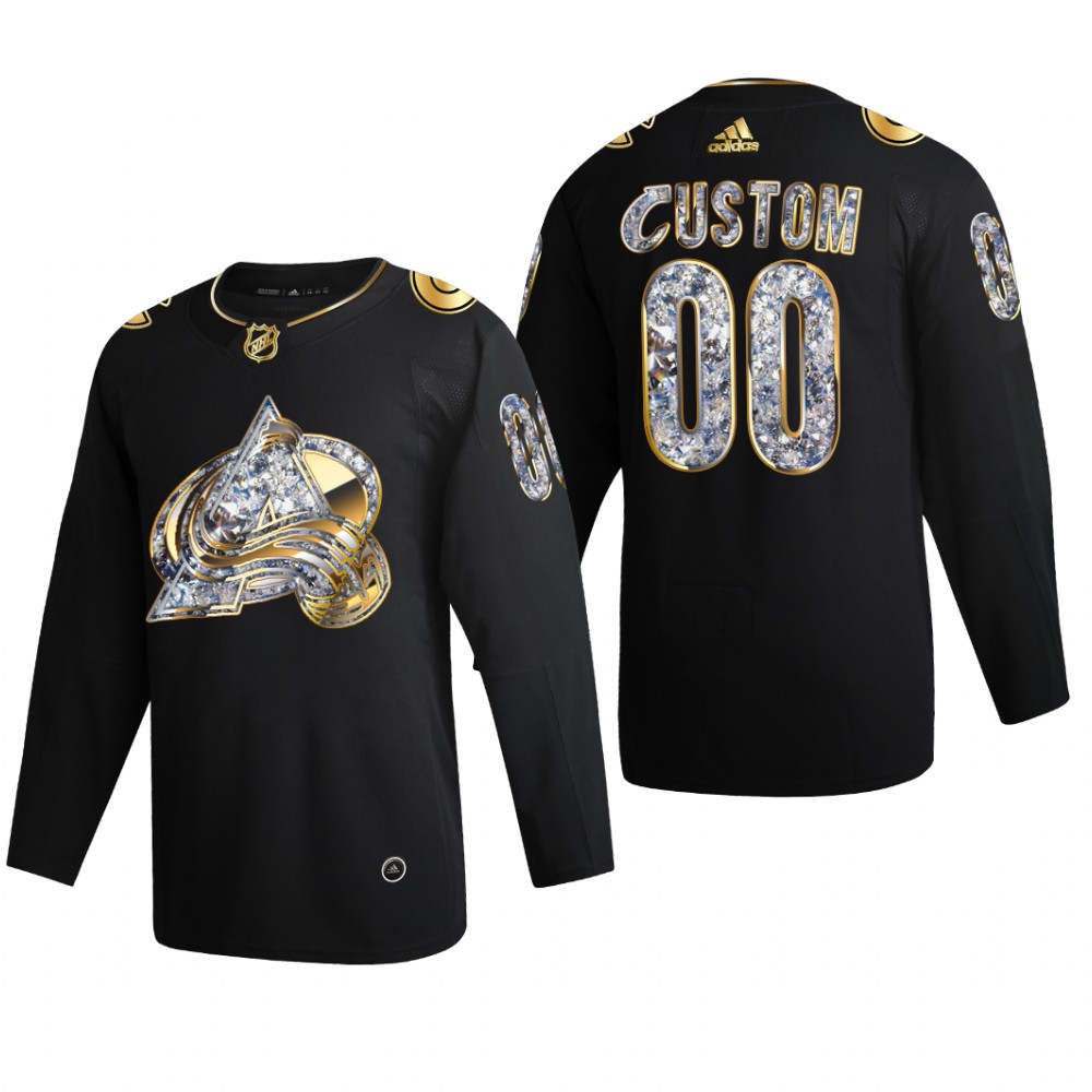 Custom #00 Colorado Avalanche 2022 Stanley Cup Playoffs Black Diamond Edition Jersey