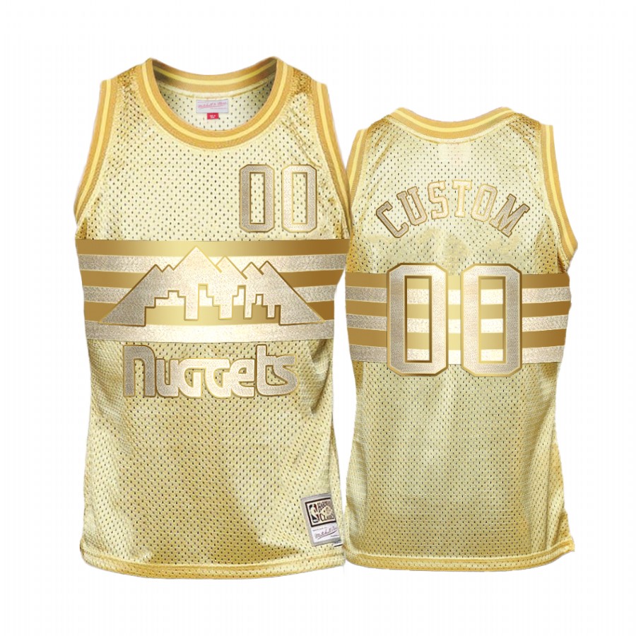 Custom #00 Denver Nuggets Gold Midas SM Jersey