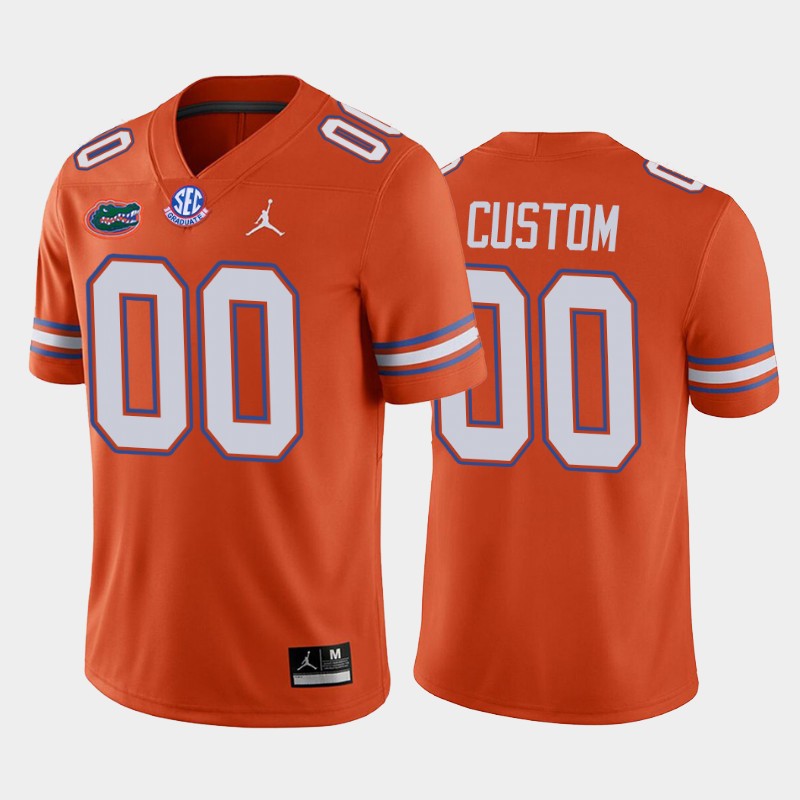 Custom #00 Florida Gators Alternate Game Orange Jersey College