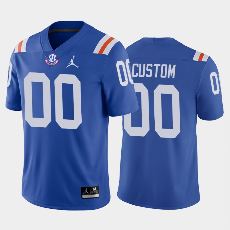 Custom #00 Florida Gators Throwback Game Royal Jersey College