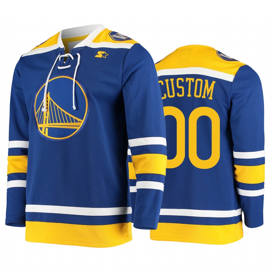 Custom #00 Golden State Warriors Hockey Fashion Jersey Pointman Royal