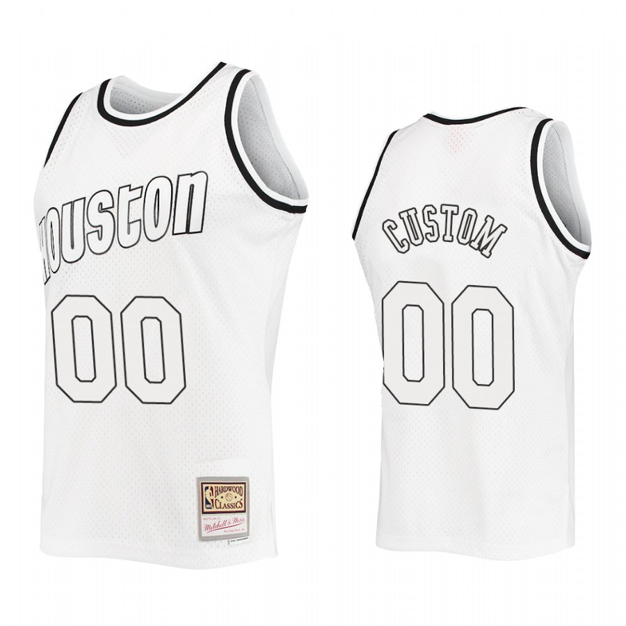 Custom #00 Houston Rockets Outdated Classic Jersey White