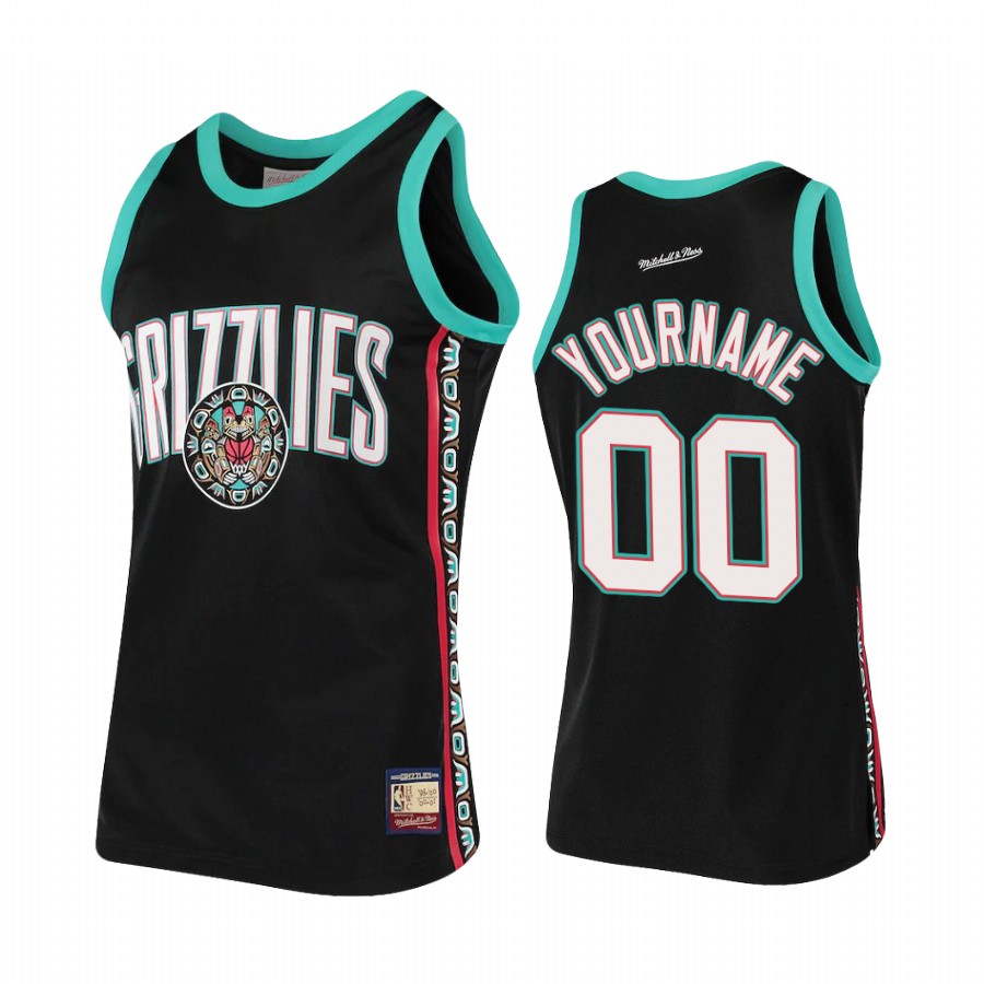 Custom #00 Memphis Grizzlies Black Hardwood Classics Jersey