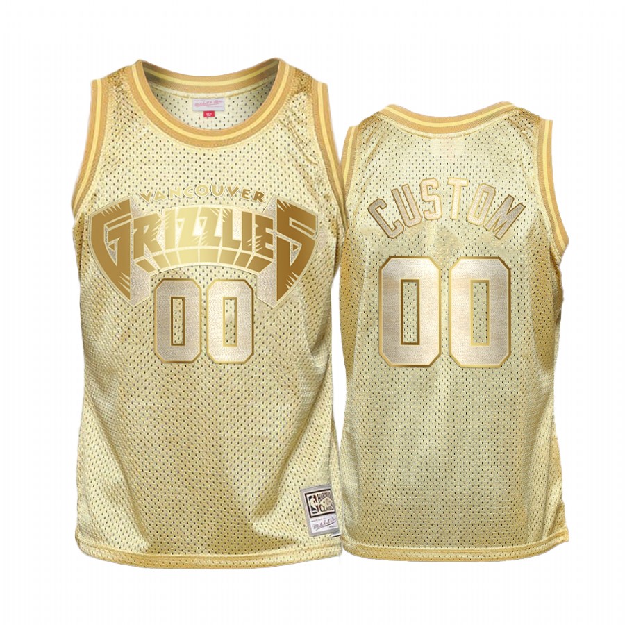 Custom #00 Memphis Grizzlies Golden Midas SM Jersey