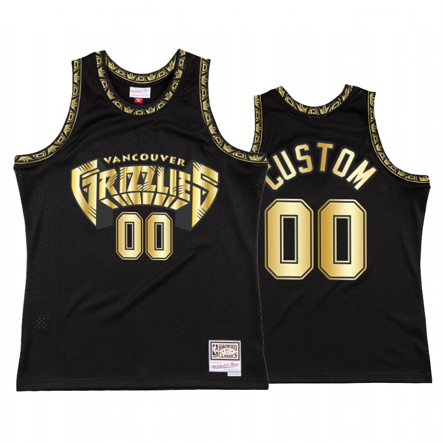 Custom #00 Memphis Grizzlies Throwback 90s Jersey Black