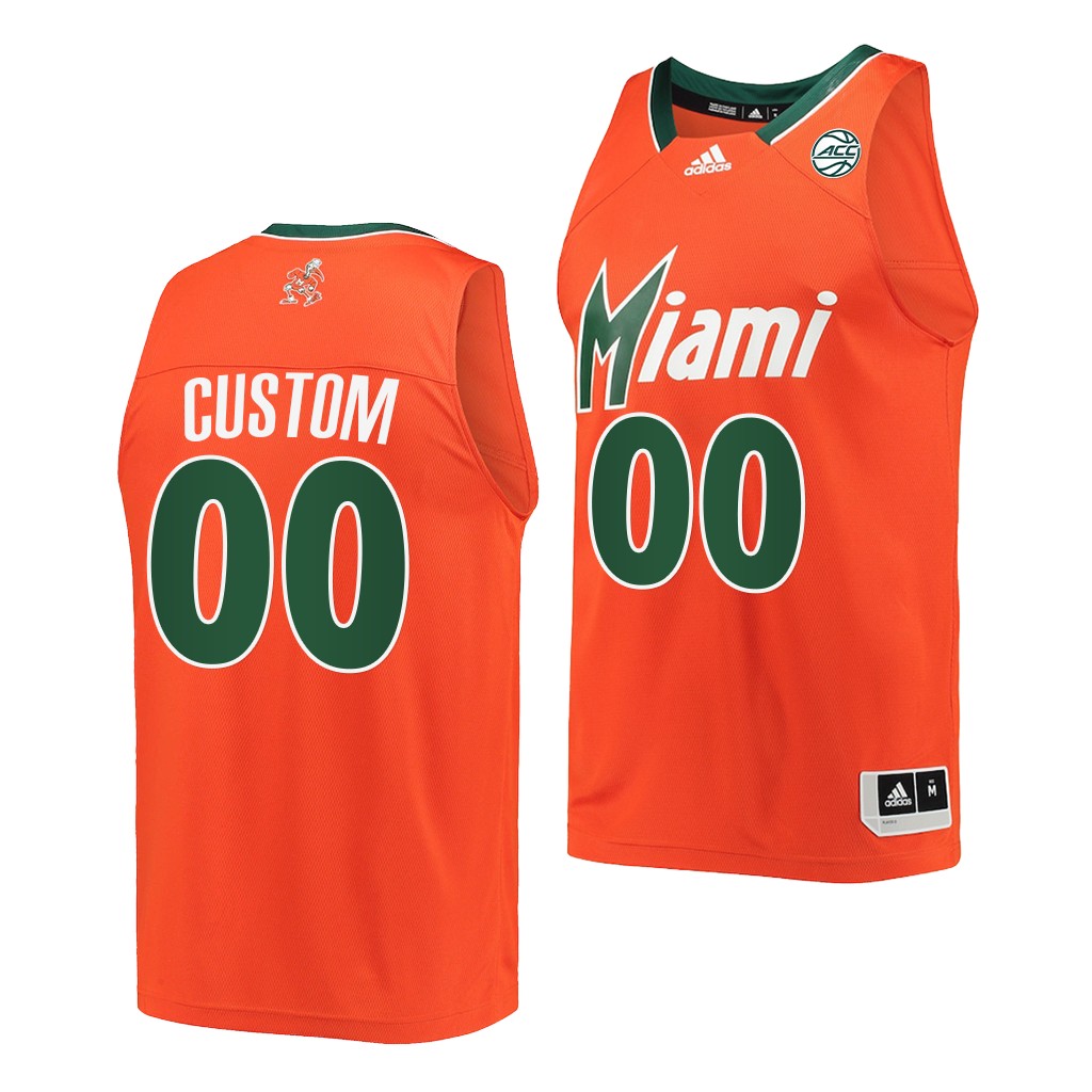 Custom #00 Miami Hurricanes 2022 Reverse Retro Orange Jersey