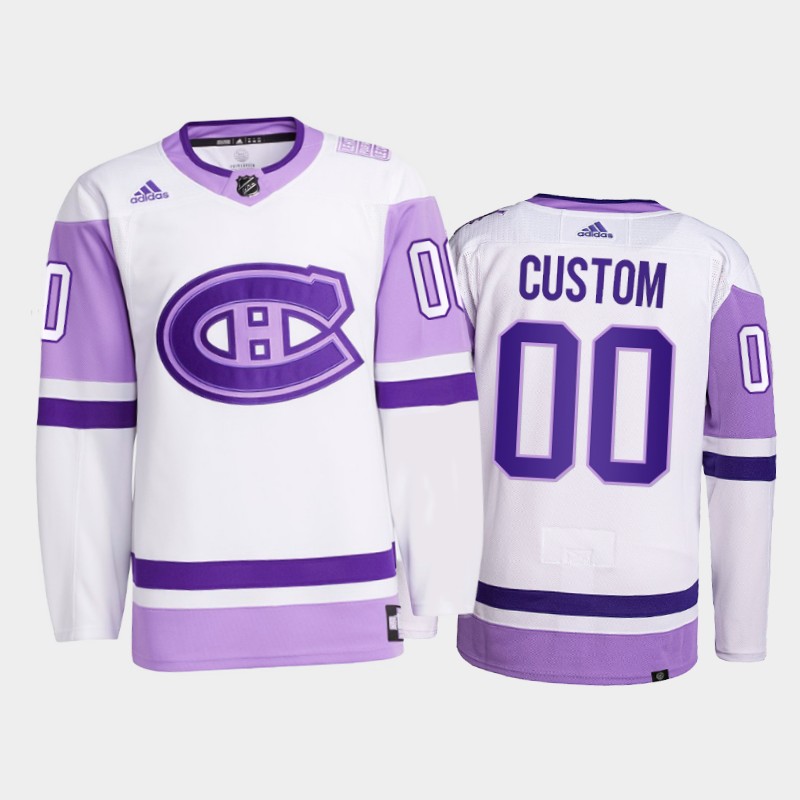 Custom #00 Montreal Canadiens 2021 FightsCancer White Primegreen Jersey