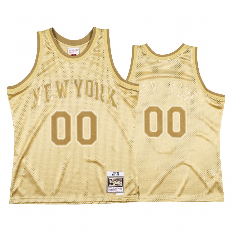 Custom #00 New York Knicks Gold Midas SM Jersey