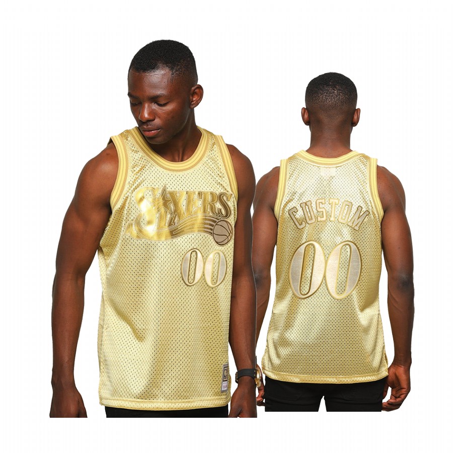 Custom #00 Philadelphia 76ers Golden Midas SM Jersey