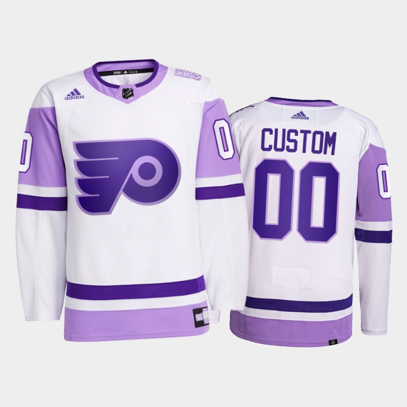 Custom #00 Philadelphia Flyers 2021 FightsCancer White Primegreen Jersey