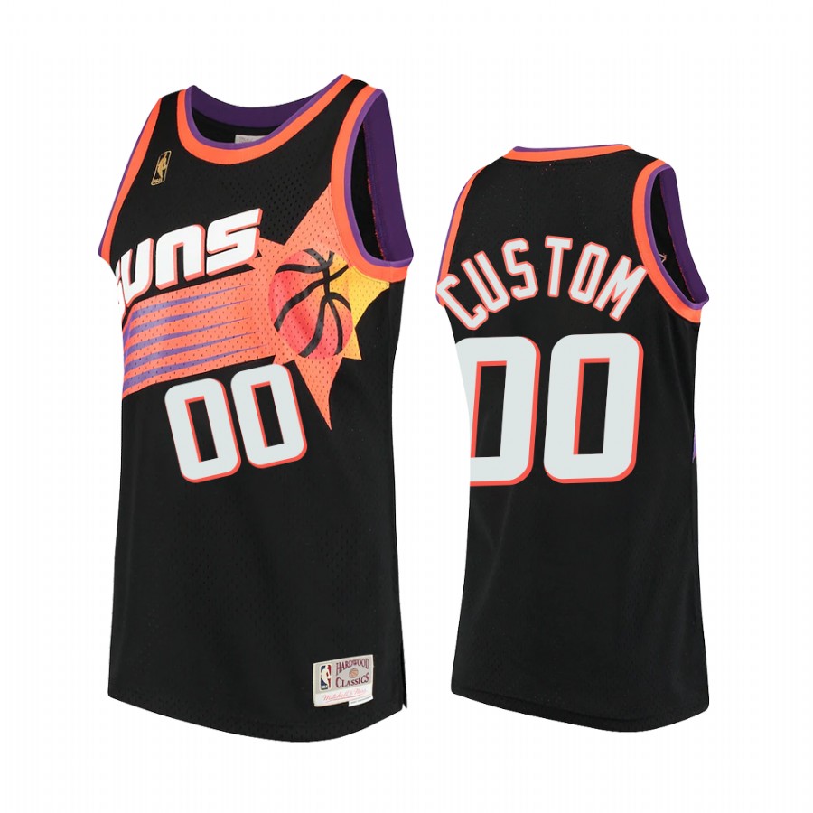 Custom #00 Phoenix Suns Hardwood Classics Jersey Black
