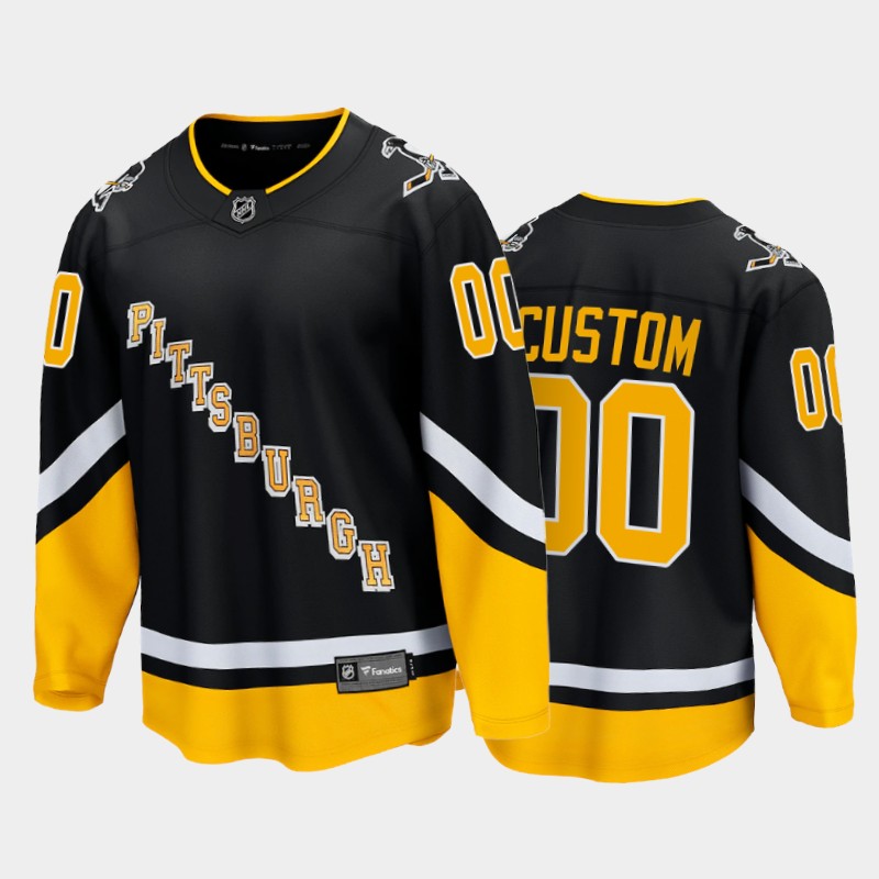 Custom #00 Pittsburgh Penguins Alternate 2021-22 Black Premier Breakaway Jersey
