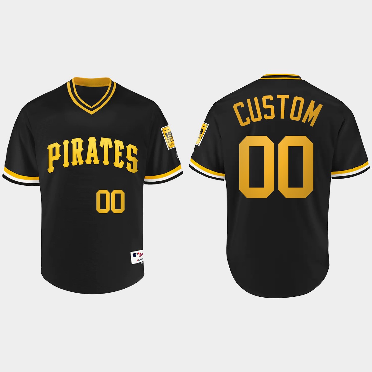 Custom #00 Pittsburgh Pirates vintage BP Jersey – Black