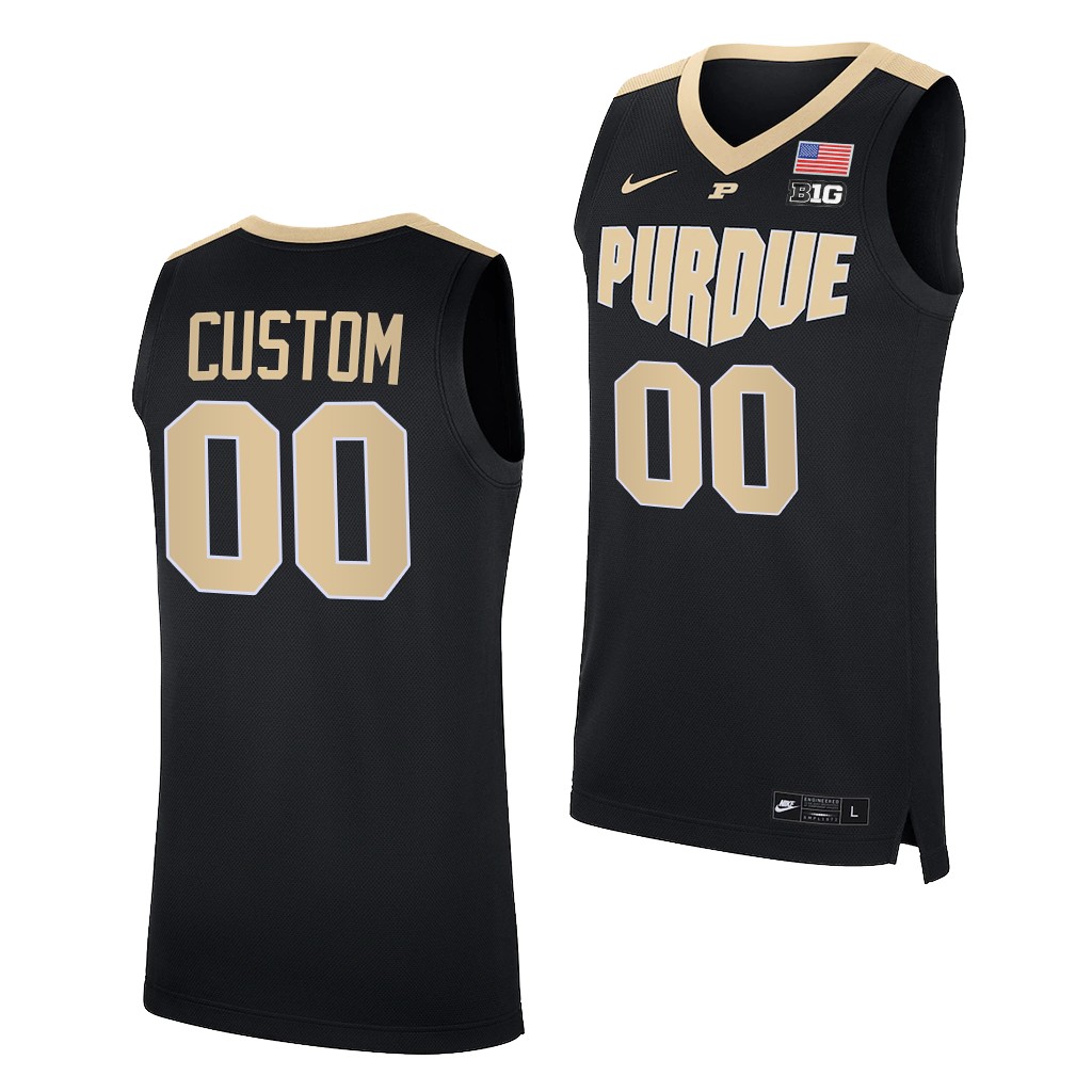 Custom #00 Purdue Boilermakers 2021-22 College NBA Alumni Black Jersey