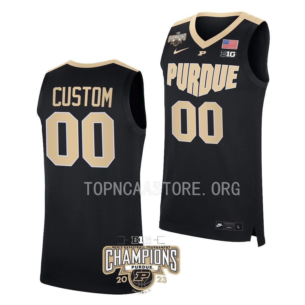 Custom #00 Purdue Boilermakers 2023 Big 10 Mens Champs Jersey White