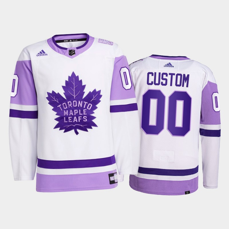 Custom #00 Toronto Maple Leafs 2021 FightsCancer White Primegreen Jersey