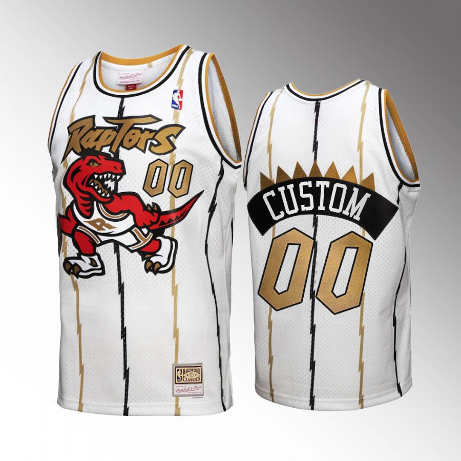 Custom #00 Toronto Raptors Reload 3.0 White Hardwood Classics Jersey