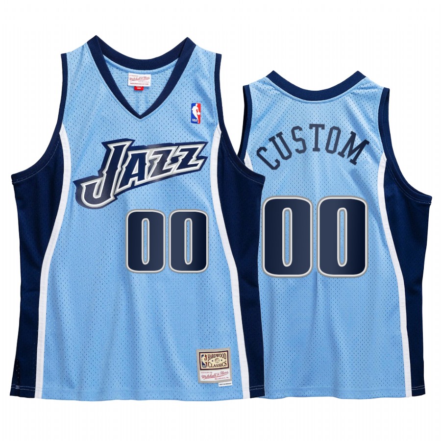 Custom #00 Utah Jazz Blue 2009-10 Hardwood Classics Jersey