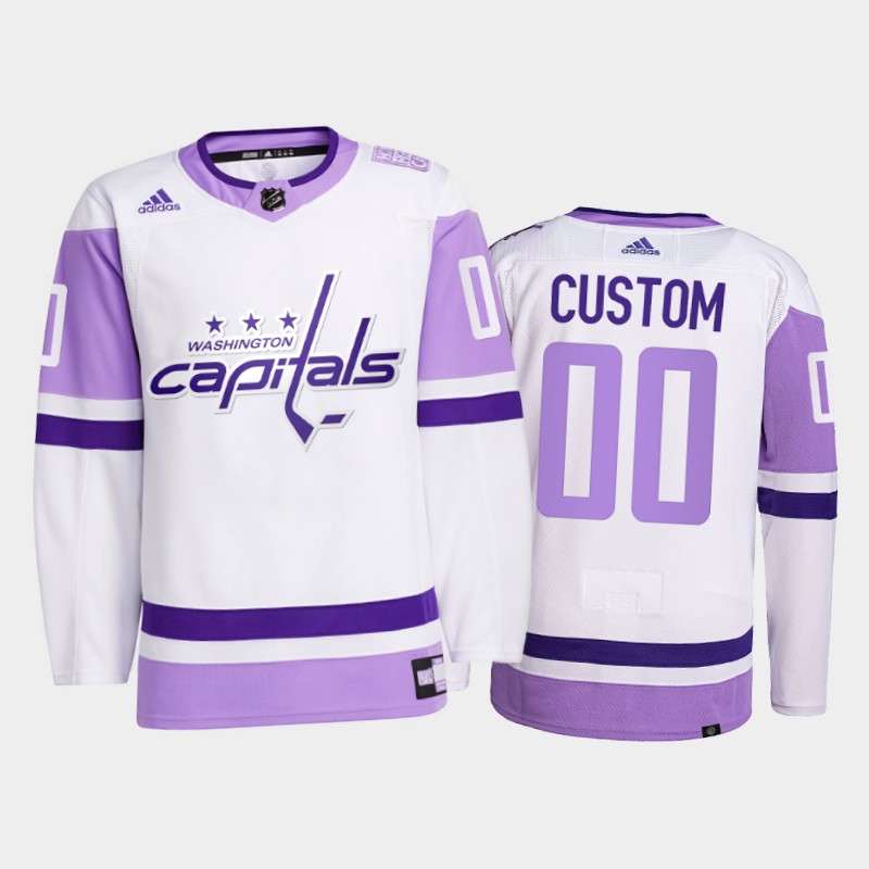 Custom #00 Washington Capitals 2021 FightsCancer White Primegreen Jersey