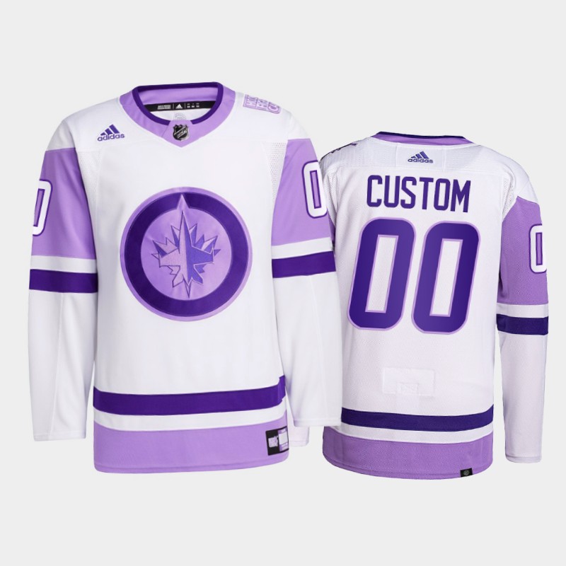 Custom #00 Winnipeg Jets 2021 FightsCancer White Primegreen Jersey