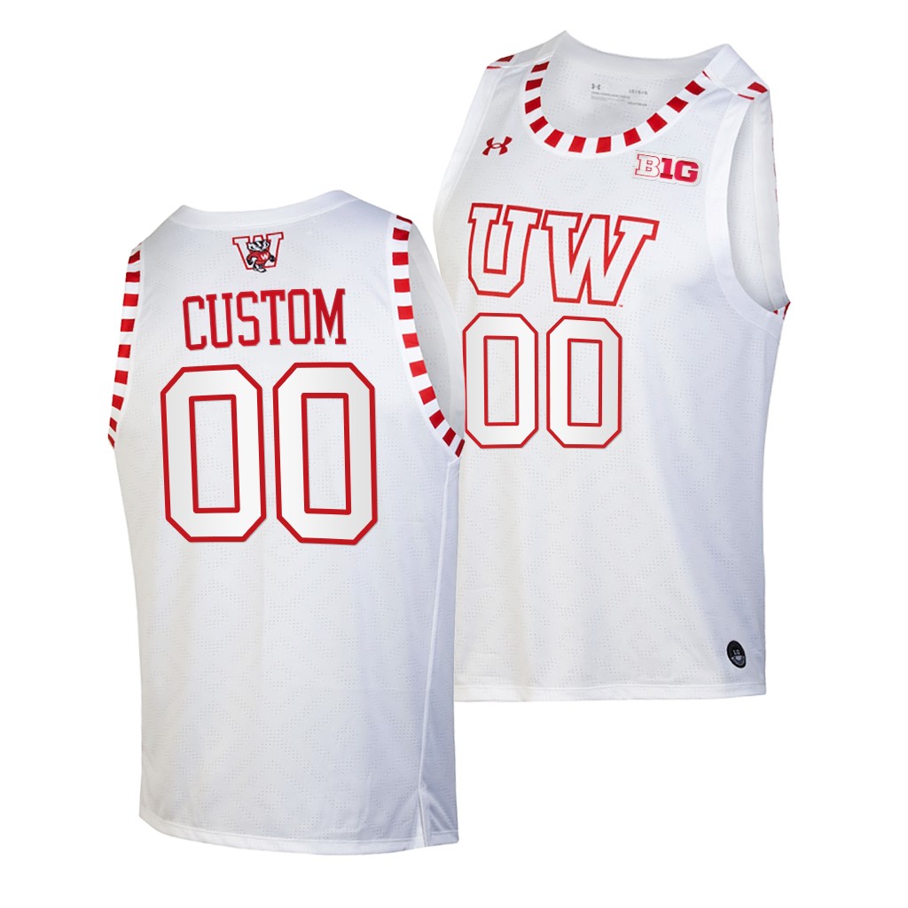 Custom #00 Wisconsin Badgers 2021-22 By The Players Alternate White Jersey