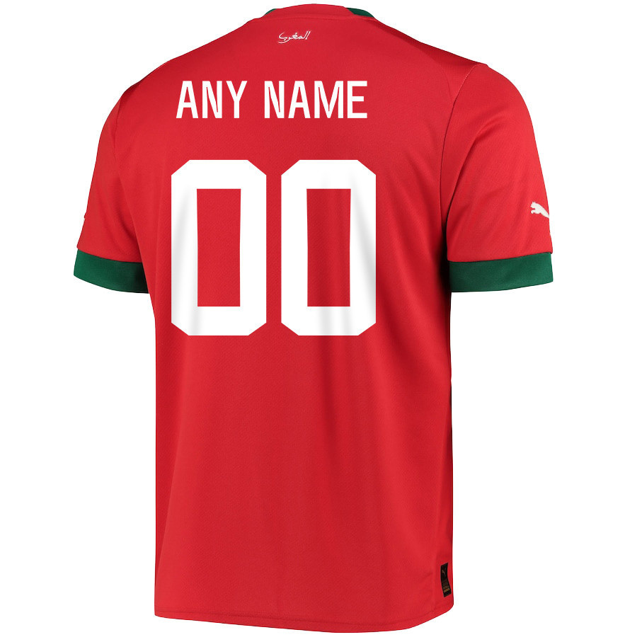 Custom 00 – Morocco National Team FIFA World Cup Qatar 2022 Patch Home Soccer Jersey, Men