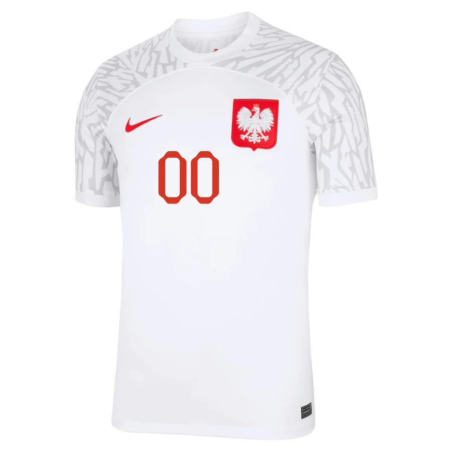 Custom 00 – Poland National Team FIFA World Cup Qatar 2022 Patch Home Soccer Jersey, Men