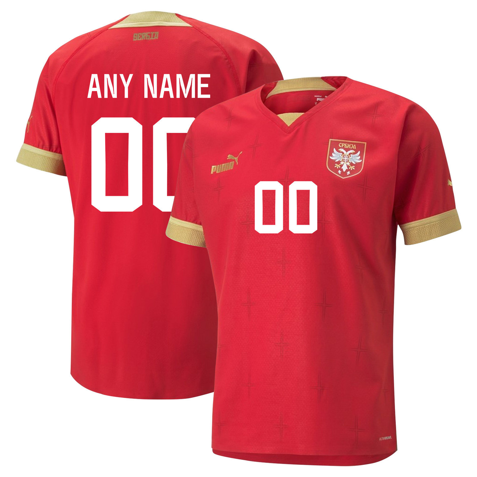 Custom 00 – Serbia National Team Qatar World Cup 2022-23 Home  Soccer Jersey
