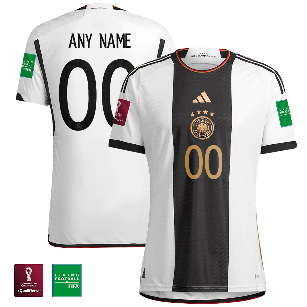 Custom 00 Germany National Team FIFA World Cup Qatar 2022 Patch – Home Men Soccer Jersey