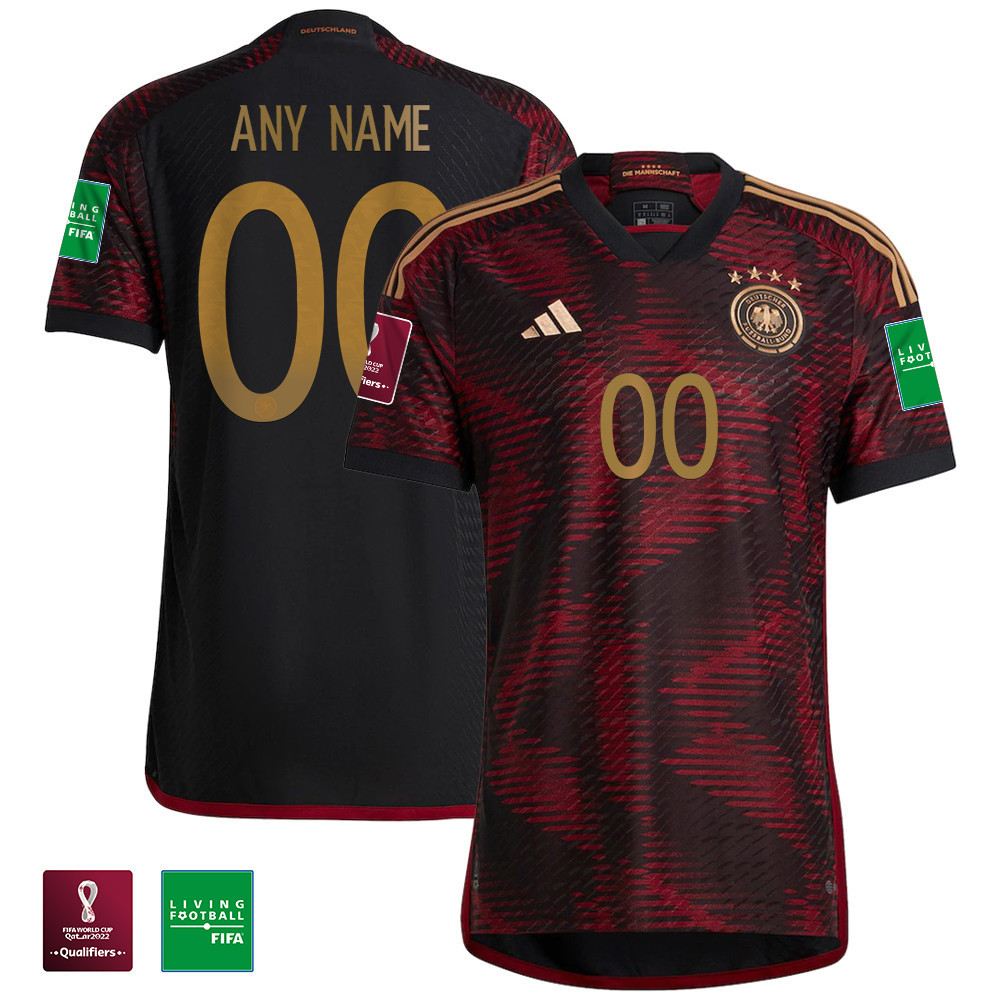 Custom 00 Germany National Team FIFA World Cup Qatar 2022 Patch Men Soccer Jersey- Away
