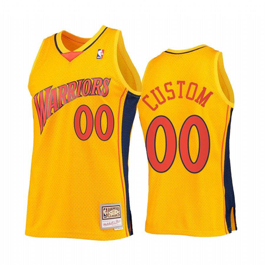 Custom 00 Golden State Warriors Reload 2.0 Gold Jersey HWC Swingman