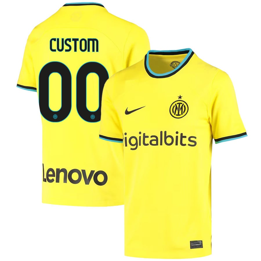 Custom 00 Inter Milan 2022/23 Third Jersey – Youth, Yellow