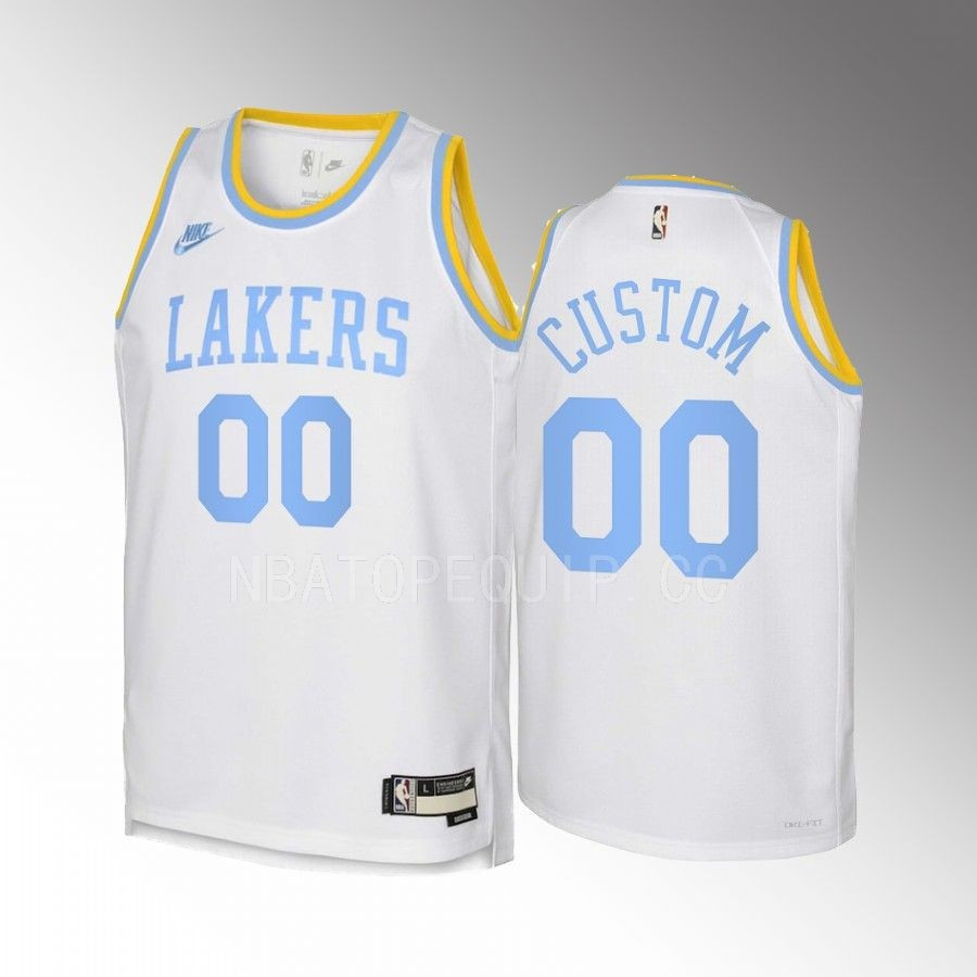 Custom 00 Los Angeles Lakers 2022-23 Classic Edition White Youth Jersey – Swingman