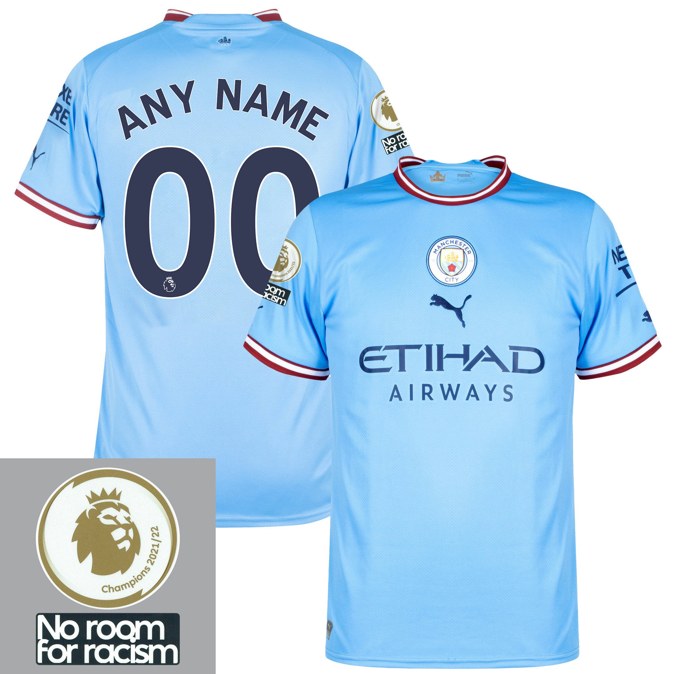 Custom 00 Manchester City 2022-2023 Home Men Jersey – Sky Blue