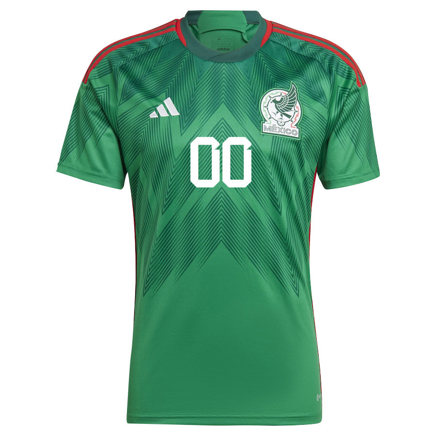 Custom 00 Mexico National Team FIFA World Cup Qatar 2022 Home Men Soccer Jersey With Patch