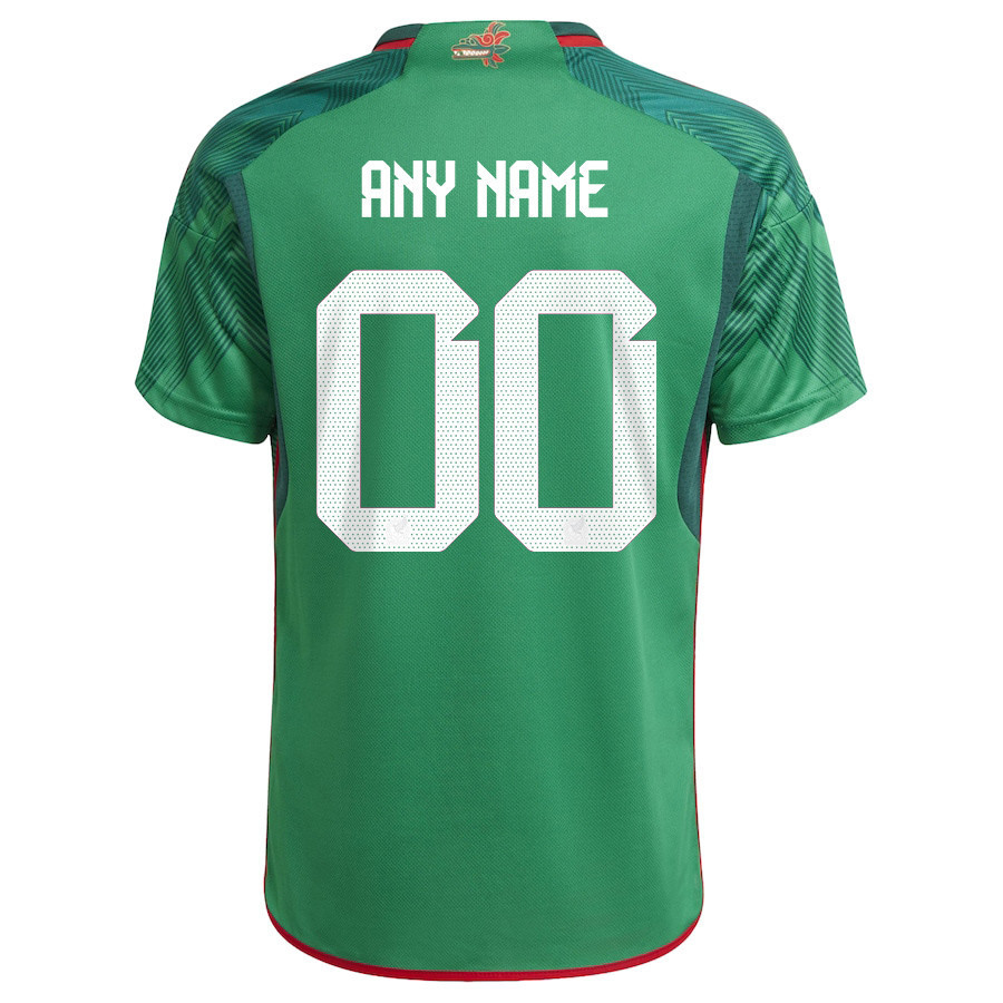 Custom 00 Mexico National Team FIFA World Cup Qatar 2022 Home Men Soccer Jersey With Patch