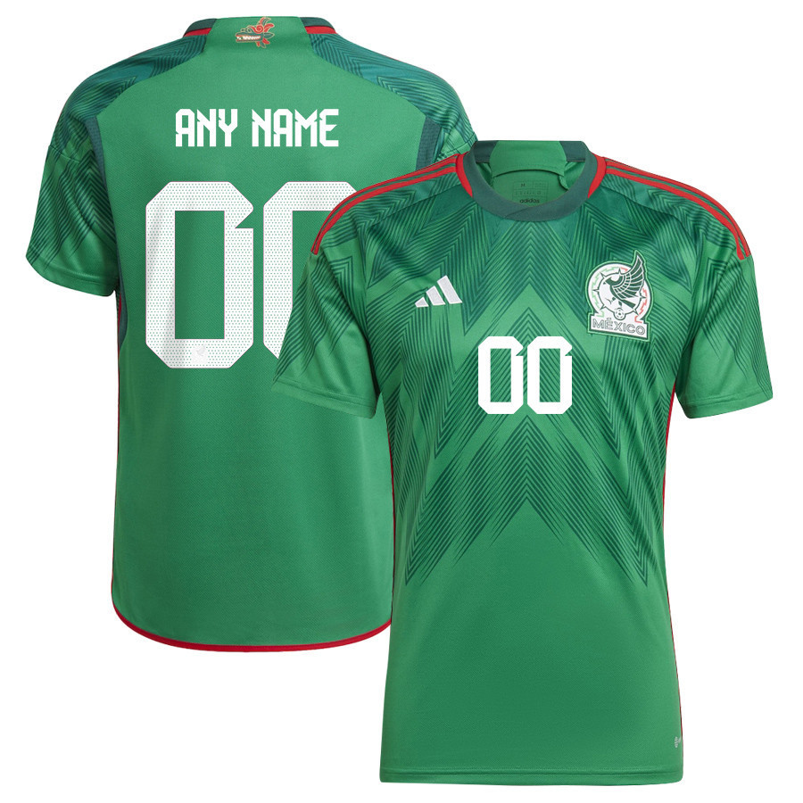 Custom 00 Mexico National Team Qatar World Cup 2022-23 – Green Home  Soccer Jersey
