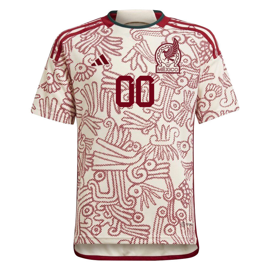 Custom 00 Mexico National Team Qatar World Cup 2022-23 – White Away  Soccer Jersey