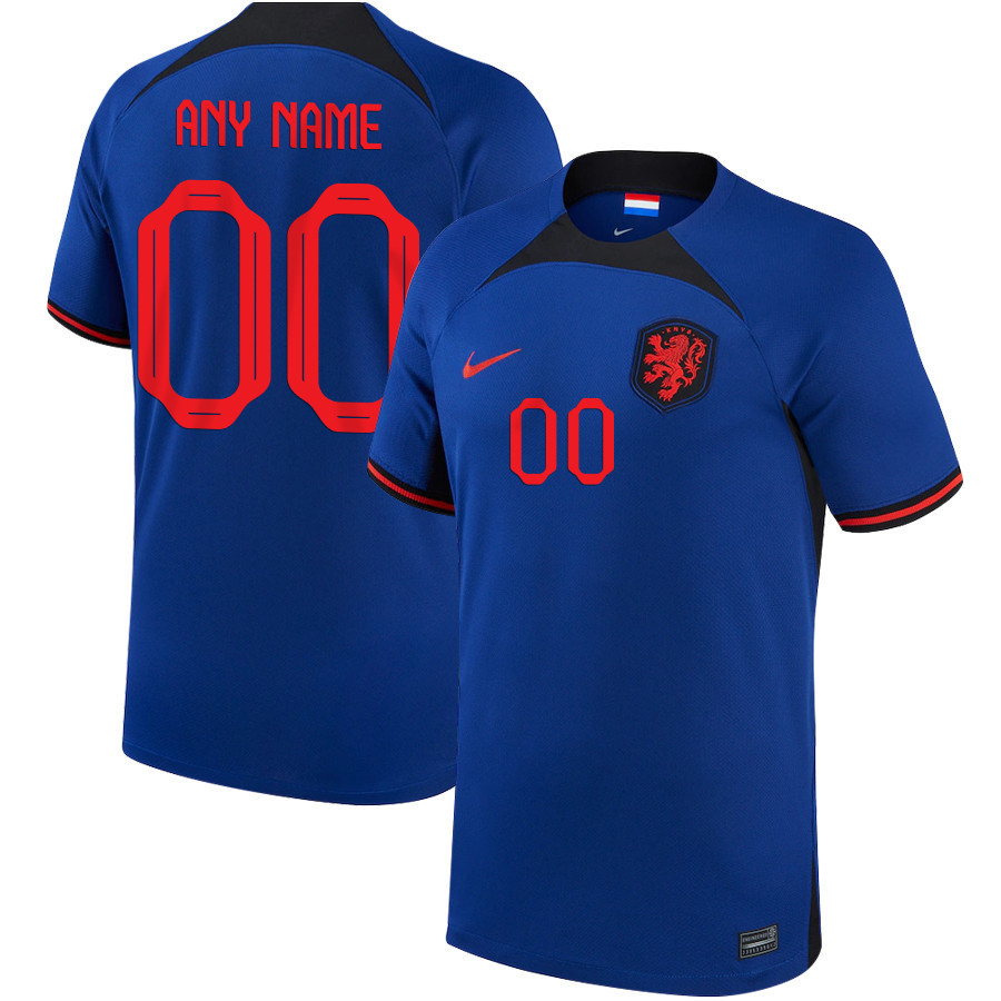 Custom 00 Netherlands National Team 2022-23 Qatar World Cup Away Men Soccer Jersey