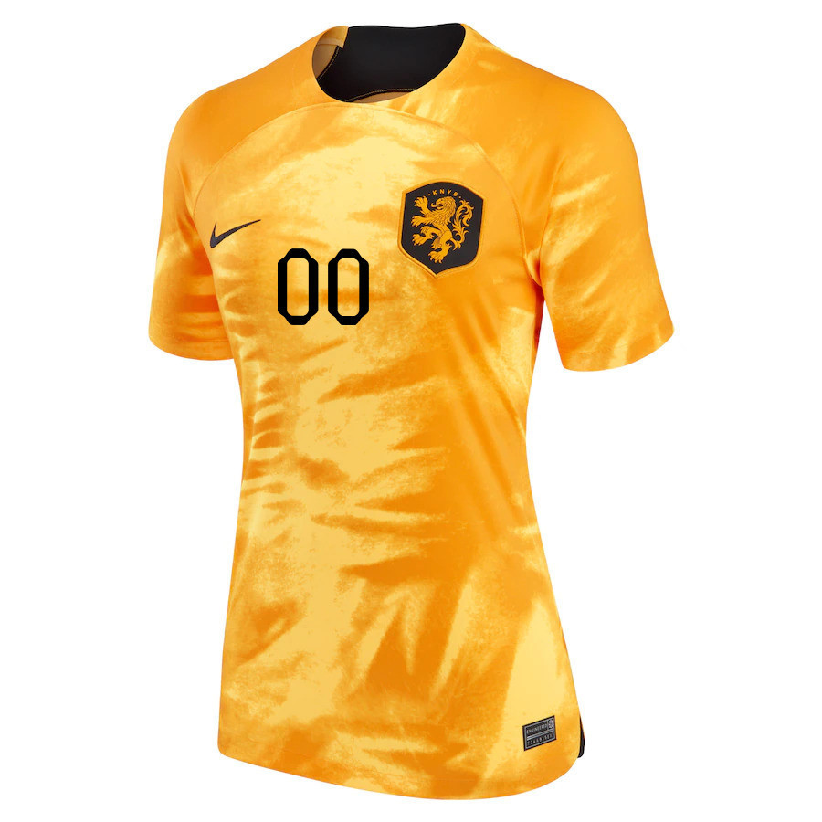 Custom 00 Netherlands National Team 2022-23 Qatar World Cup Women Soccer Jersey – Home