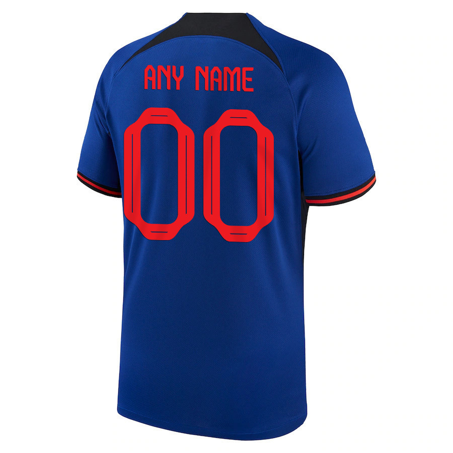 Custom 00 Netherlands National Team 2022-23 Qatar World Cup  Soccer Jersey – Away