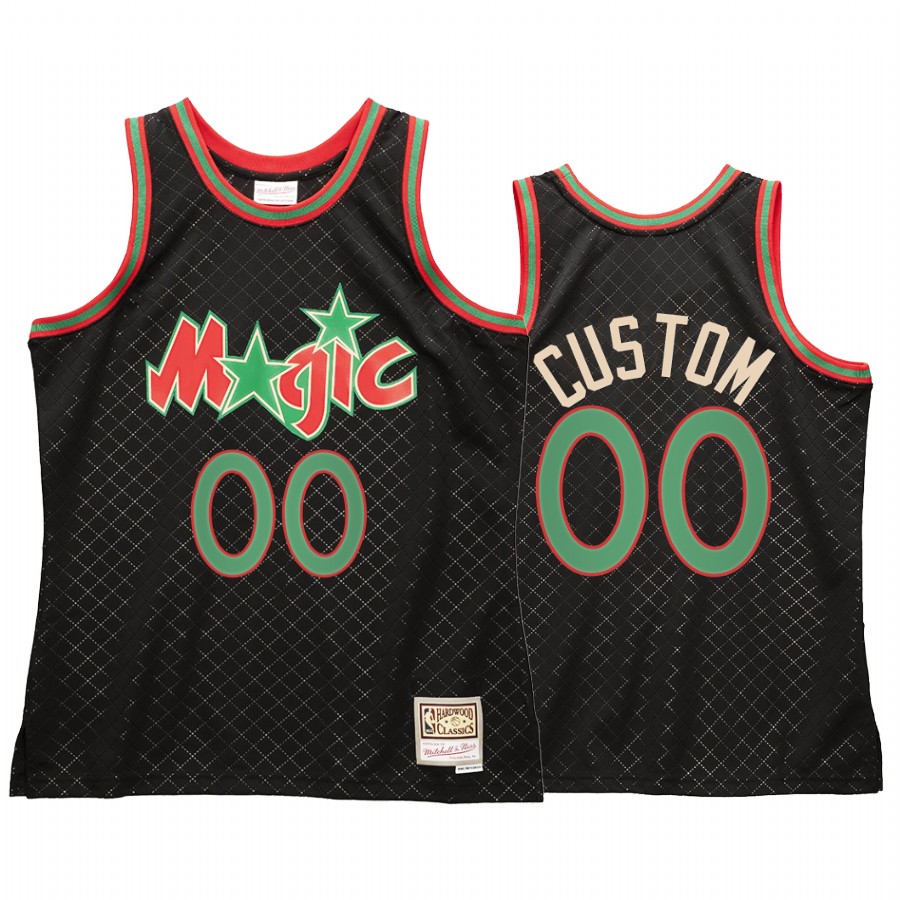 Custom 00 Orlando Magic Neapolitan Black Jersey Hardwood Classics