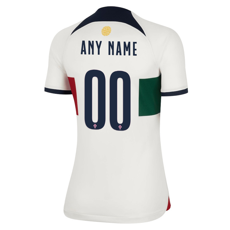 Custom 00 Portugal National Team 2022-23 Qatar World Cup Women Soccer Jersey – Away