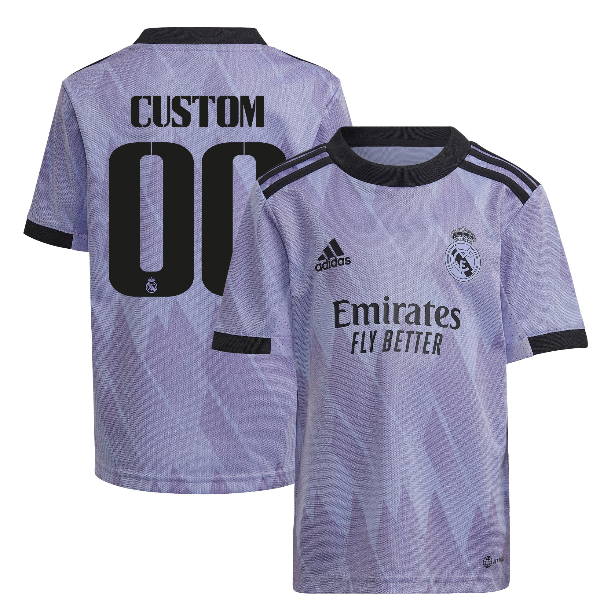 Custom 00 Real Madrid 2022/23 Away  Soccer Jersey – Purple