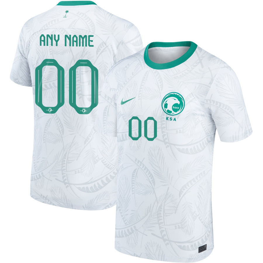 Custom 00 Saudi Arabia National Team Qatar World Cup 2022-23 Home  Soccer Jersey