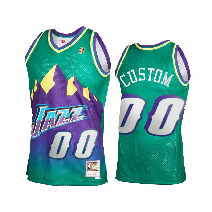 Custom 00 Utah Jazz 2021 Reload 2.0 Green Jersey Throwback