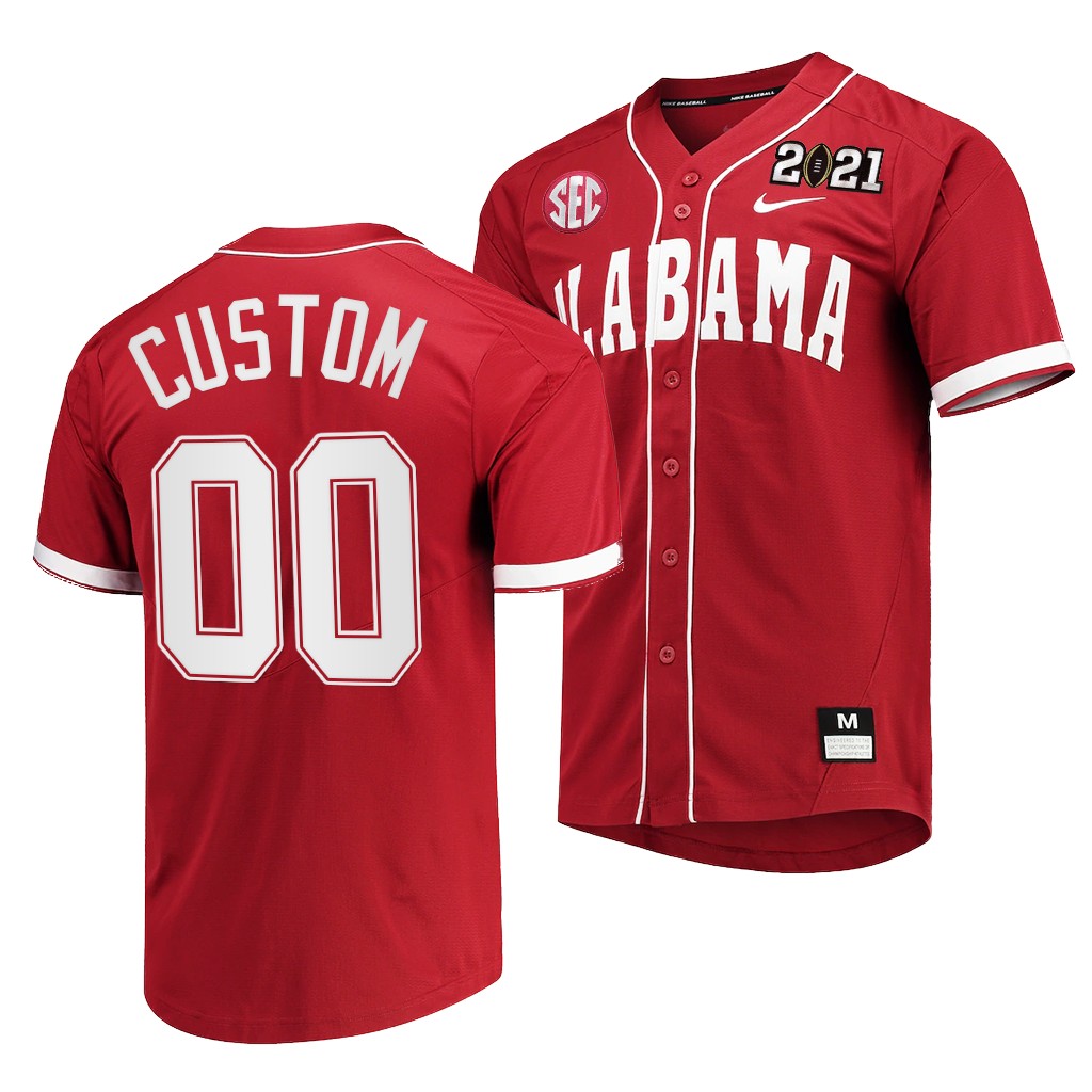 Custom 2021 CFP National Championship Alabama Crimson Tide Jersey Crimson Special Commemorate