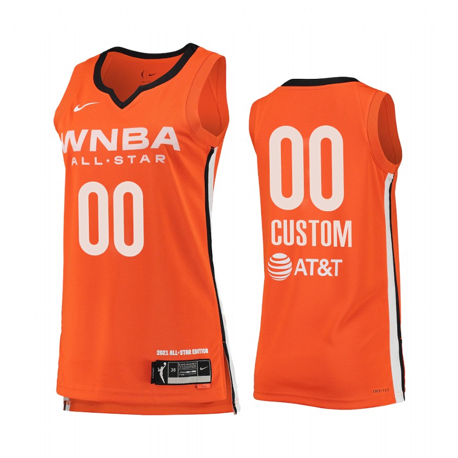 Custom 2021 WNBA All-Star Victory Women Orange #00 Jersey