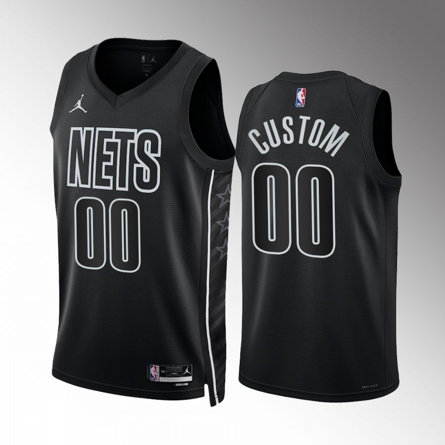 Custom 2022-23 Brooklyn Nets Black #00 Statement Edition Jersey Swingman