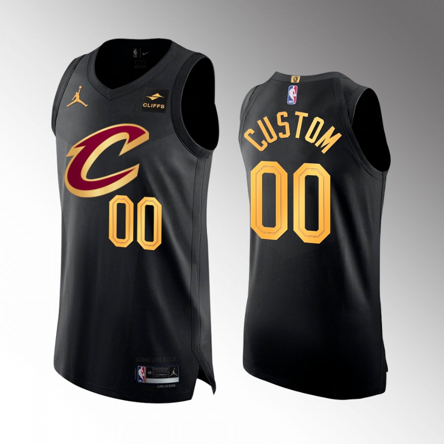 Custom 2022-23 Cavaliers #00 Statement Edition Jersey Black